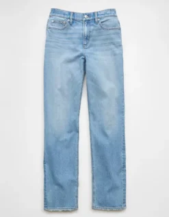 AE Stretch Super High-Waisted Straight Jean Light Repair -American Eagle Fashion 0435 5141 953 f