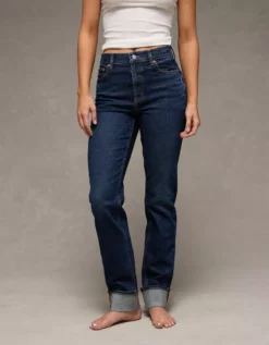 AE Stretch Super High-Waisted Straight Jean Dark Rinse 11 AE Stretch Super High-Waisted Straight Jean Dark Rinse -American Eagle Fashion 0435 5800 534 d2