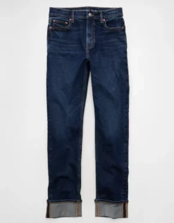 AE Stretch Super High-Waisted Straight Jean Dark Rinse 8 AE Stretch Super High-Waisted Straight Jean Dark Rinse -American Eagle Fashion 0435 5800 534 f