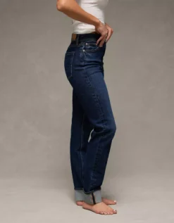 AE Stretch Super High-Waisted Straight Jean Dark Rinse 10 AE Stretch Super High-Waisted Straight Jean Dark Rinse -American Eagle Fashion 0435 5800 534 os
