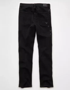 AE Stretch Super High-Waisted Bat Straight Jean Black 9 AE Stretch Super High-Waisted Bat Straight Jean Black -American Eagle Fashion 0435 5846 001 b
