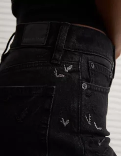 AE Stretch Super High-Waisted Bat Straight Jean Black 11 AE Stretch Super High-Waisted Bat Straight Jean Black -American Eagle Fashion 0435 5846 001 d2