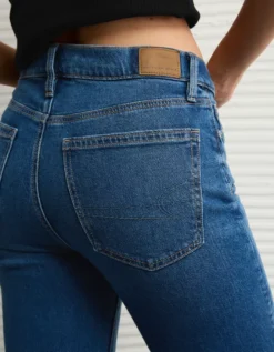 AE Stretch Super High-Waisted Ankle Straight Jean Brilliant Blue -American Eagle Fashion 0435 5928 423 d2