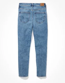 AE Strigid Ripped Mom Jean Blown Out Blue -American Eagle Fashion 0436 3936 923 b