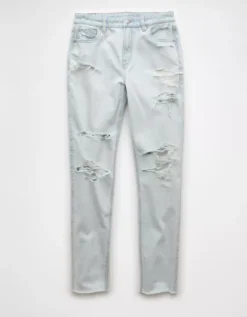 AE Strigid Ripped Mom Jean Ultra Light Crackle -American Eagle Fashion 0436 5520 863 f