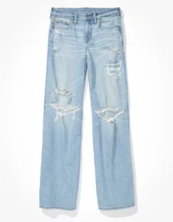 AE Strigid Low-Rise Baggy Wide-Leg Jean -American Eagle Fashion 0437 4578 488 f