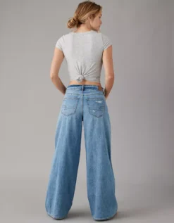 AE Dreamy Drape Super High-Waisted Baggy Ultra Wide-Leg Jean -American Eagle Fashion 0437 4579 922 ob