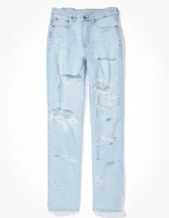 AE Strigid Super High-Waisted Baggy Straight Jean -American Eagle Fashion 0437 4587 508 f