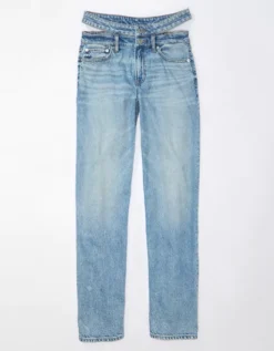 AE Strigid Super High-Waisted Baggy Straight Cut-Out Jean 5 AE Strigid Super High-Waisted Baggy Straight Cut-Out Jean -American Eagle Fashion 0437 4841 409 f