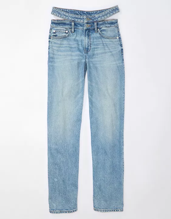 AE Strigid Super High-Waisted Baggy Straight Cut-Out Jean 3 AE Strigid Super High-Waisted Baggy Straight Cut-Out Jean - Image 3
