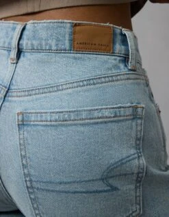 AE Strigid Ripped Super High-Waisted Baggy Straight Jean Crushed Ice -American Eagle Fashion 0437 5172 946 d2