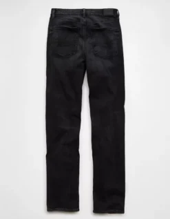 AE Strigid Super High-Waisted Crossover Baggy Straight Jean Black Magic -American Eagle Fashion 0437 5270 022 b