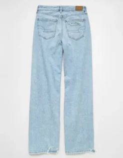 AE Dreamy Drape Stretch Super High-Waisted Baggy Wide-Leg Jean Salty Air -American Eagle Fashion 0437 5343 452 b