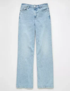 AE Dreamy Drape Stretch Super High-Waisted Baggy Wide-Leg Jean Salty Air -American Eagle Fashion 0437 5343 452 f