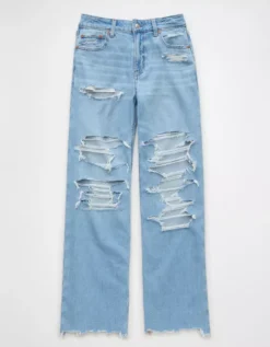 AE Dreamy Drape Stretch Ripped Super High-Waisted Baggy Wide-Leg Jean Horizon -American Eagle Fashion 0437 5344 173 f