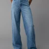 AE Dreamy Drape Stretch Super High-Waisted Baggy Wide-Leg Jean Medium Bright Indigo