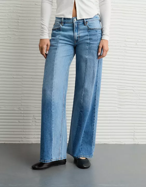 AE Stretch Patchwork Low-Rise Ultra Wide-Leg Jean Shadow Patched Blues 2 AE Stretch Patchwork Low-Rise Ultra Wide-Leg Jean Shadow Patched Blues - Image 2