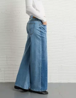 AE Stretch Patchwork Low-Rise Ultra Wide-Leg Jean Shadow Patched Blues 11 AE Stretch Patchwork Low-Rise Ultra Wide-Leg Jean Shadow Patched Blues -American Eagle Fashion 0437 5812 469 os