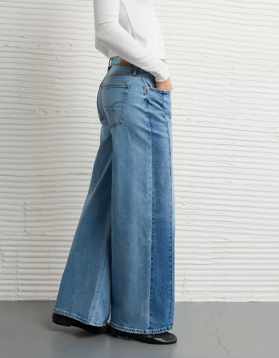 AE Stretch Patchwork Low-Rise Ultra Wide-Leg Jean Shadow Patched Blues 6 AE Stretch Patchwork Low-Rise Ultra Wide-Leg Jean Shadow Patched Blues - Image 6
