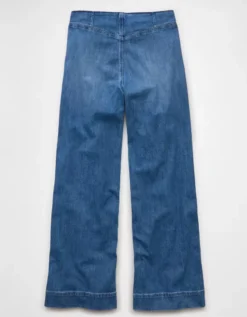 AE Dreamy Drapey Stretch Super High-Waisted Baggy Wide-Leg Jean Fresh Bright -American Eagle Fashion 0437 5819 437 b