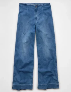 AE Dreamy Drapey Stretch Super High-Waisted Baggy Wide-Leg Jean Fresh Bright -American Eagle Fashion 0437 5819 437 f