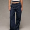AE Baggy Wide-Leg Trouser Dark Waves