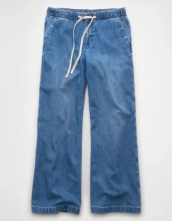 AE Stretch Low-Rise Ultra Wide-Leg Pull-On Jean Indigo -American Eagle Fashion 0437 5855 532 f