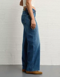 AE Dreamy Drape Stretch Super High-Waisted Baggy Wide-Leg Jean Dark Indigo Wash 10 AE Dreamy Drape Stretch Super High-Waisted Baggy Wide-Leg Jean Dark Indigo Wash -American Eagle Fashion 0437 5870 913 os