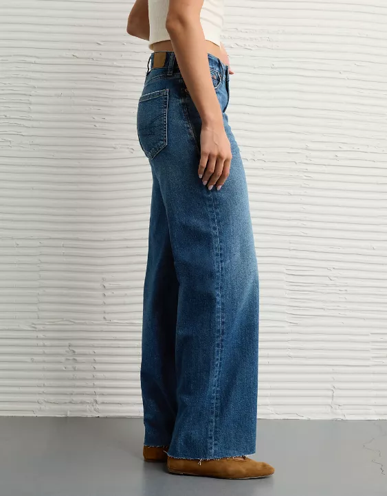 AE Dreamy Drape Stretch Super High-Waisted Baggy Wide-Leg Jean Dark Indigo Wash 5 AE Dreamy Drape Stretch Super High-Waisted Baggy Wide-Leg Jean Dark Indigo Wash - Image 5