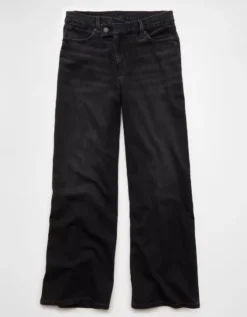 AE Dreamy Drape Strigid Low-Rise Ultra Wide-Leg Jean Black Wash -American Eagle Fashion 0437 5873 081 f