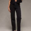 AE Strigid Super High-Waisted Baggy Straight Jean Black Obsidian