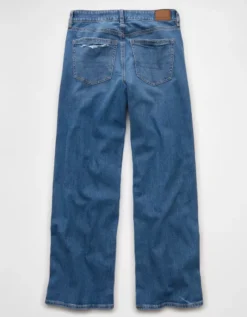 AE Stretch Low-Rise Baggy Wide-Leg Jean Light Bright Indigo -American Eagle Fashion 0437 5882 893 b