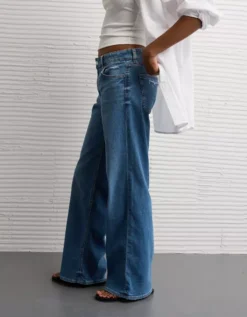 AE Stretch Low-Rise Baggy Wide-Leg Jean Light Bright Indigo -American Eagle Fashion 0437 5882 893 os