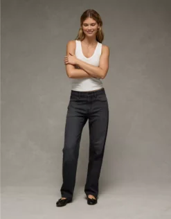 AE Stretch Low-Rise Ex-Boyfriend Jean Black Wash