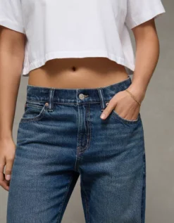 AE Strigid Low-Rise Ex-Boyfriend Jean Dark Indigo Wash -American Eagle Fashion 0437 5947 913 d2