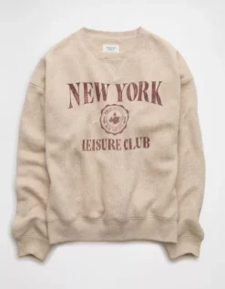 AE Sporty Graphic Sweatshirt Oatmeal Heather -American Eagle Fashion 0453 2708 864 f