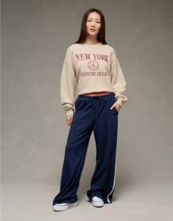 AE Sporty Graphic Sweatshirt Oatmeal Heather