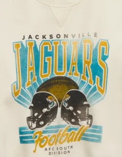 NFL Jacksonville Jaguars Crew Neck Sweatshirt Cream -American Eagle Fashion 0454 2484 106 d1