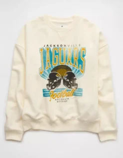 NFL Jacksonville Jaguars Crew Neck Sweatshirt Cream -American Eagle Fashion 0454 2484 106 f