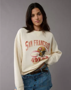 NFL San Francisco 49ers Crew Neck Sweatshirt Cream