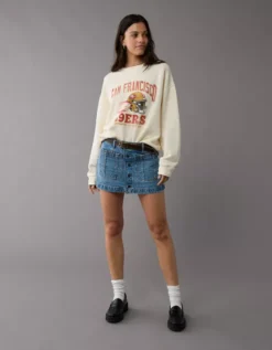 NFL San Francisco 49ers Crew Neck Sweatshirt Cream -American Eagle Fashion 0454 2485 106 os