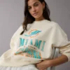 NFL Miami Dolphins Crew Neck Sweatshirt Cream