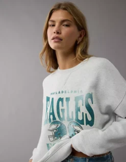 NFL Philadelphia Eagles Crew Neck Sweatshirt Heather Gray -American Eagle Fashion 0454 2487 006 d2