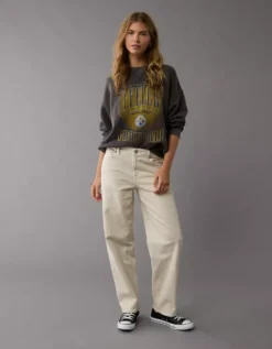 NFL Pittsburgh Steelers Crew Neck Sweatshirt Black -American Eagle Fashion 0454 2490 001 os