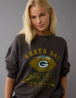 NFL Green Bay Packers Crew Neck Sweatshirt Black -American Eagle Fashion 0454 2491 001 os