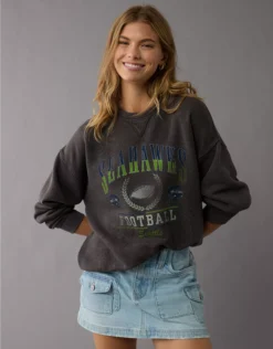 NFL Seattle Seahawks Crew Neck Sweatshirt Black