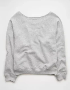AE Tennessee Volunteers Graphic Off The Shoulder Sweatshirt Charcoal Heather Gray -American Eagle Fashion 0454 2727 029 b