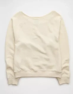 AE Penn State Nittany Lions Graphic Off The Shoulder Sweatshirt Natural White -American Eagle Fashion 0454 2729 140 b