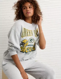 NFL Green Bay Packers Graphic Relaxed Fit Sweatshirt Gray -American Eagle Fashion 0454 2743 020 os