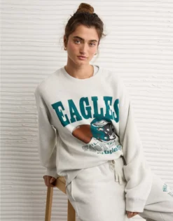 NFL Philadelphia Eagles Graphic Relaxed Fit Sweatshirt Soft Wheat